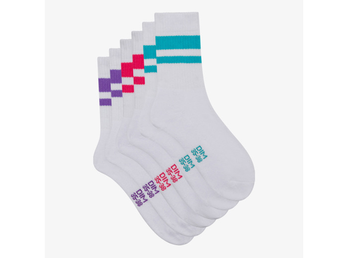 Lot de 3 paires de chaussettes femme en coton Rouge EcoDim Sport