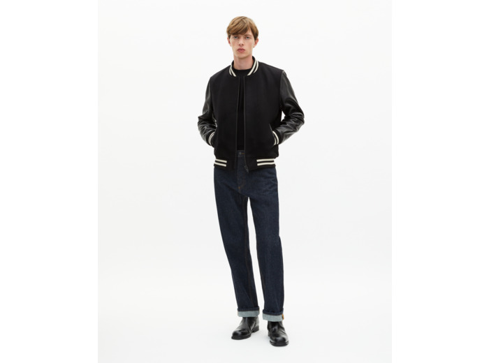 Blouson en laine varsity noir black