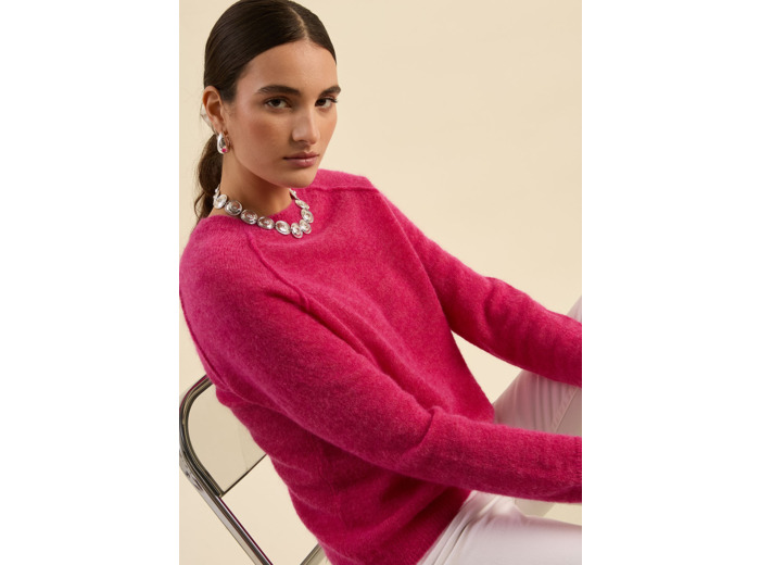 Pull col rond oversize en laine et alpaga