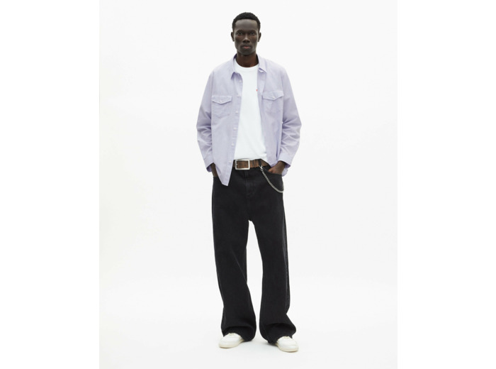 Chemise a manches longues rayee blue white