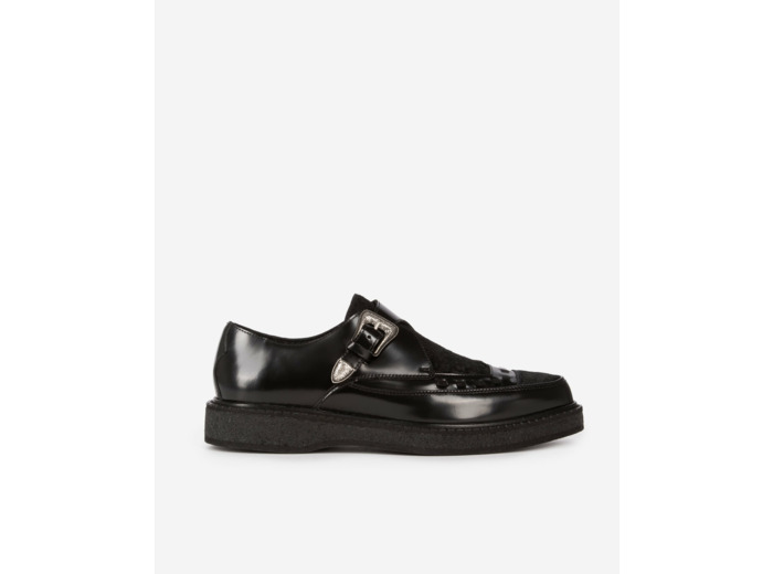 Derbies en cuir avec boucle western black