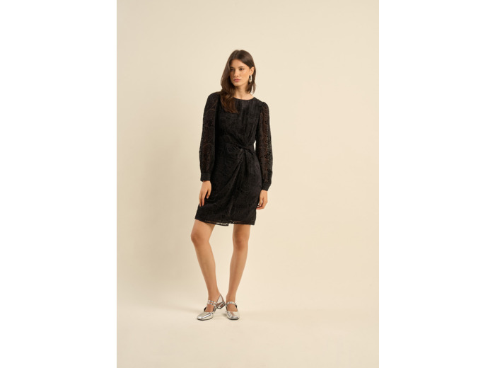 Robe courte en velours dévoré