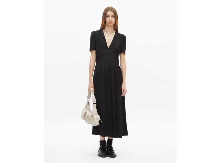 Robe longue en jacquard noire black