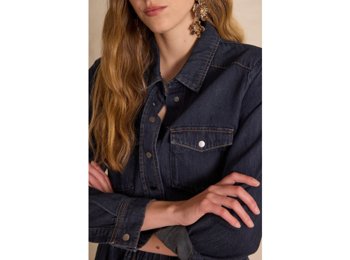 Chemise effet denim SOLANGE en 100% coton