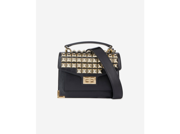 Sac Emily Small En Cuir Noir Avec Spikes black