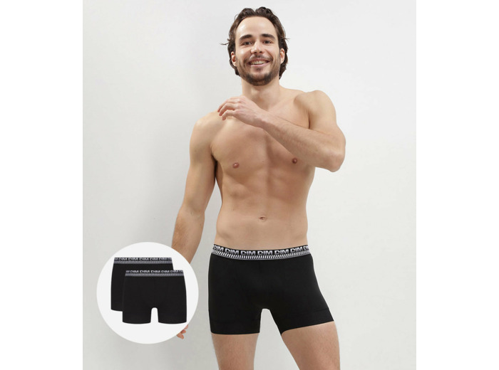 Lot de 2 boxers noirs pour homme 3D Stay and Fit