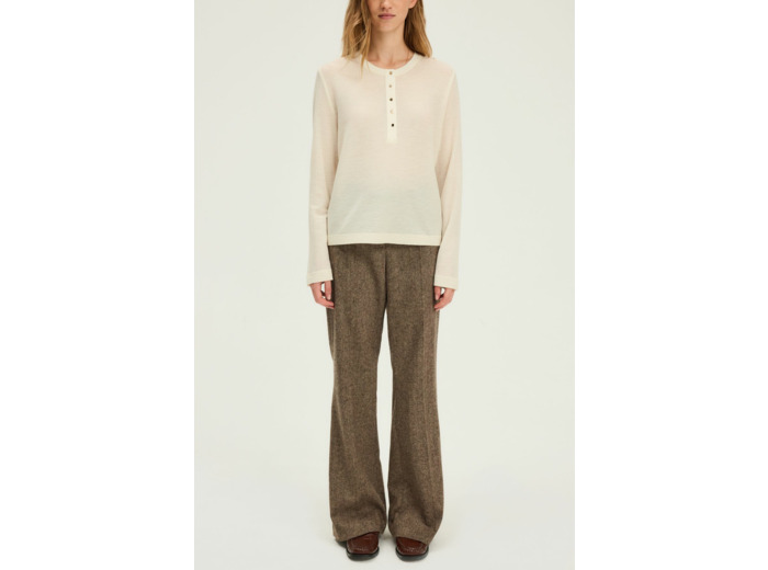 T-shirt en laine à boutons dorés - HENRIETTE