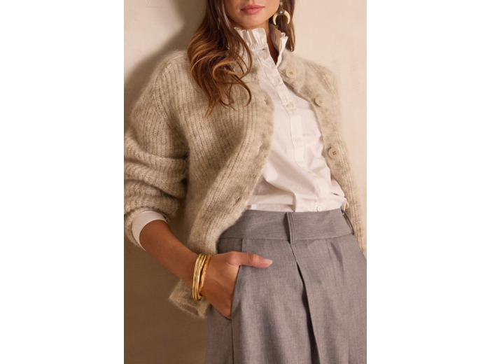 Gilet en mohair et laine BECKY