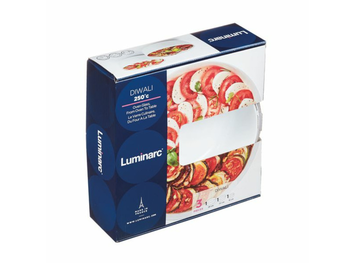 Set de 3 plats 18+22+26cm blanc Diwali