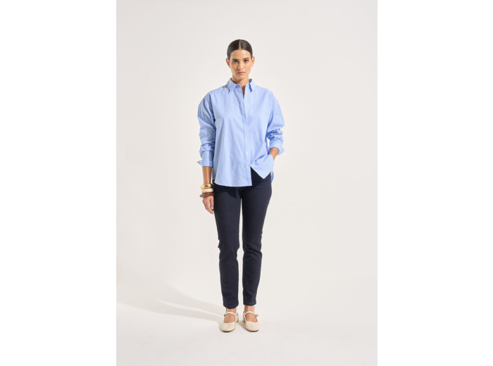 Chemise oversize à rayures en coton