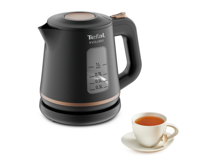 Bouilloire électrique INCLUDEO 1 L, Utilisation facile pratique, Poignée ergonomique