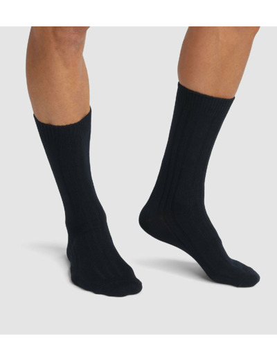 Lot de 2 paires de chaussettes homme hautes en viscose Noir Dim Bambou
