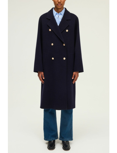 Manteau long à boutons dorés - MARISOL
