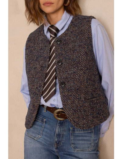 Gilet sans manches PHARELL en laine tweed