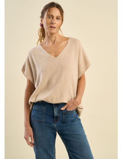 Pull manches courtes en cachemire