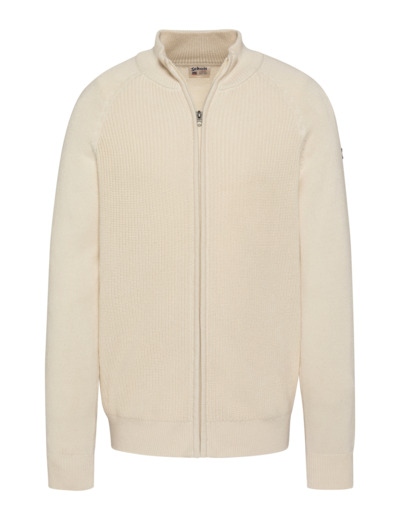 Pull zippé côtelé