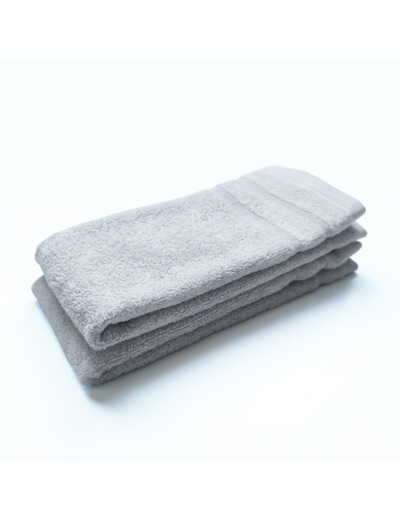 Lot de 2 Serviettes invité DODO MINERAL - Coloris GRIS CLAIR