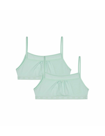 Lot de 2 brassières sans armature en coton bio Bleu Pastel Skin Care