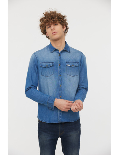 Chemise en jean boutons pressions