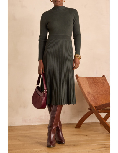Robe MARTIKA en maille plissée