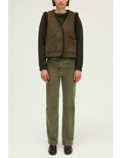 Veste sans manche en peau lainée - NIARA
