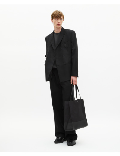 Veste droite croisée avec blason noire black