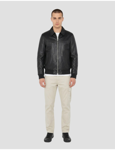 Blouson casual, cuir d'agneau
