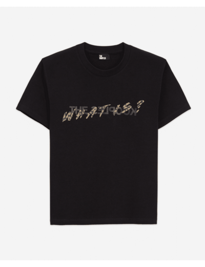 T-shirt What Is noir et léopard black