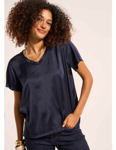 T-shirt à col V et manches courtes