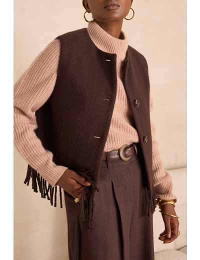 Gilet à franges PAIGE en laine