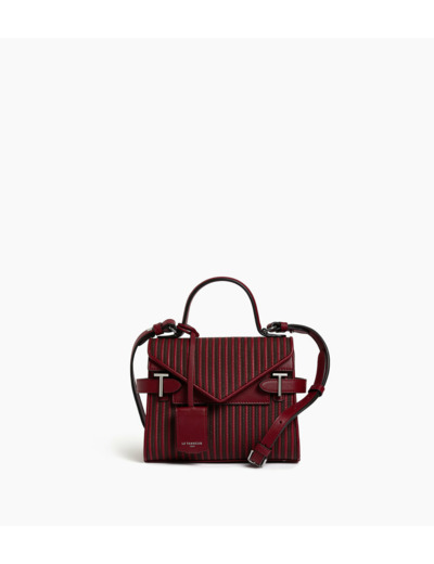 Petit sac à main double rabat Emilie en cuir tressé