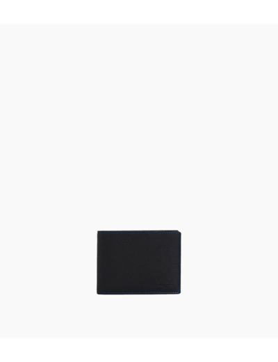 Portefeuille horizontal zippé 2 volets Charles en cuir grainé