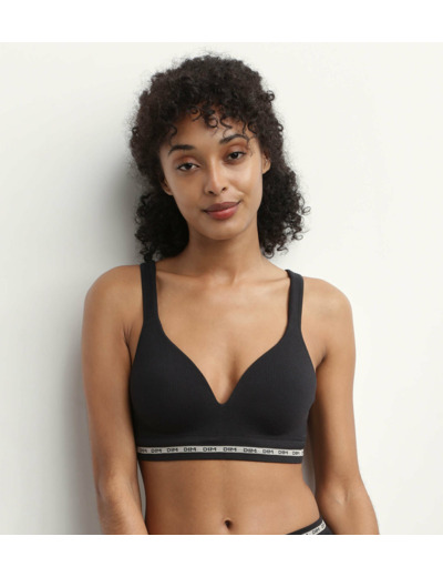 Soutien-gorge Noir côtelé sans armature ni couture Dim Icons Seamless