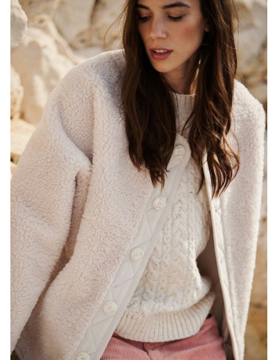 Manteau réversible fausse fourrure faux suède