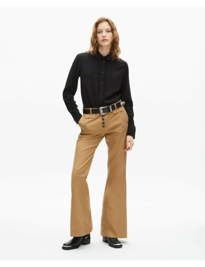 Pantalon evase beige