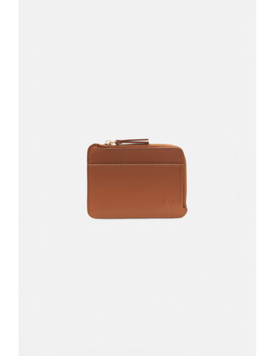 Porte-cartes stanley en cuir naturel