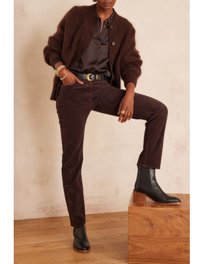 Pantalon droit en velours de coton MARCUS
