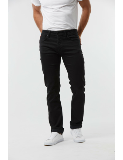 Pantalon straight fit, taille medium haute,jambe ajustée