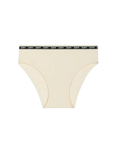 Slip pour fille en tissu côtelé Beige à ceinture noire Dim Icons