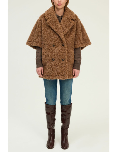 Manteau à manches courtes en fausse fourrure - MAYRA