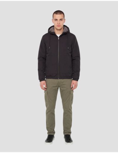 Blouson à capuche doublé sherpa