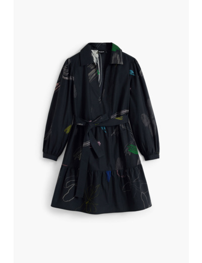 Robe À Manches Longues En Tissu – Femme